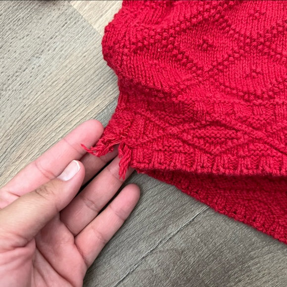 Vintage Best American Clothing Co Chunky Knit Patterned Sweater Red Size Medium - Picture 4 of 7